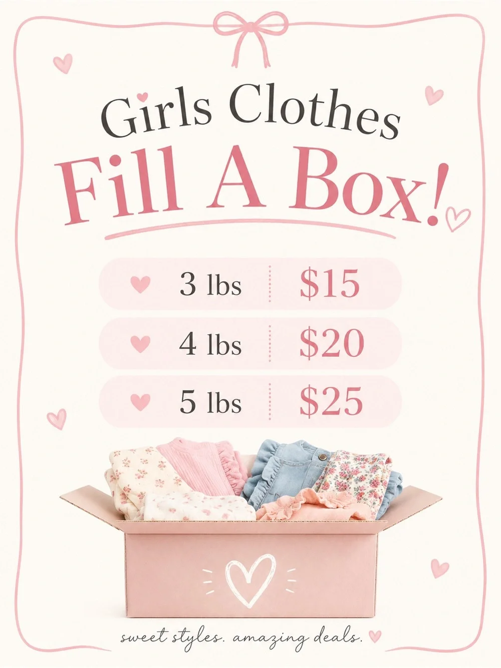 Girls Clothes Fill A Box, Toddler Girls